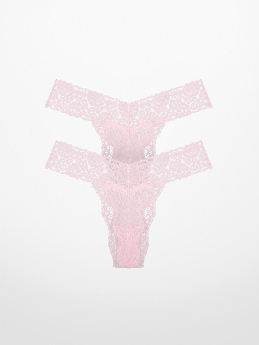 2-Pack Luxe-Stretch Lace Thong