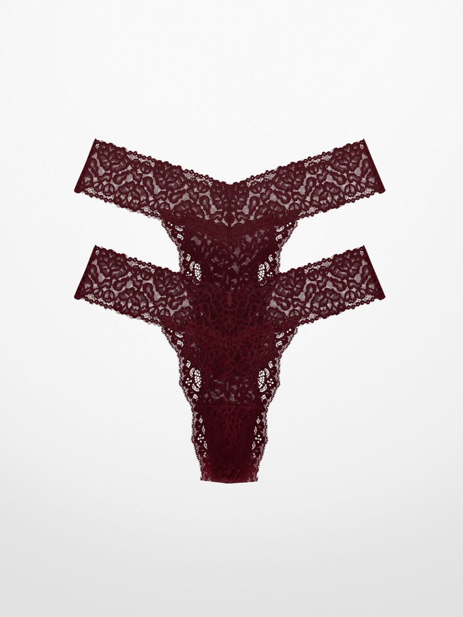 2-Pack Luxe-Stretch Lace Thong
