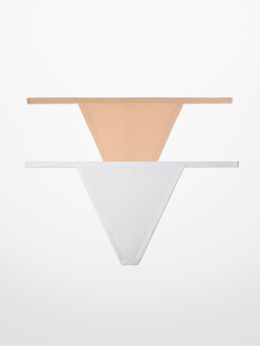 2-Pack SUZE® V-String Panty - Vanilla Latte