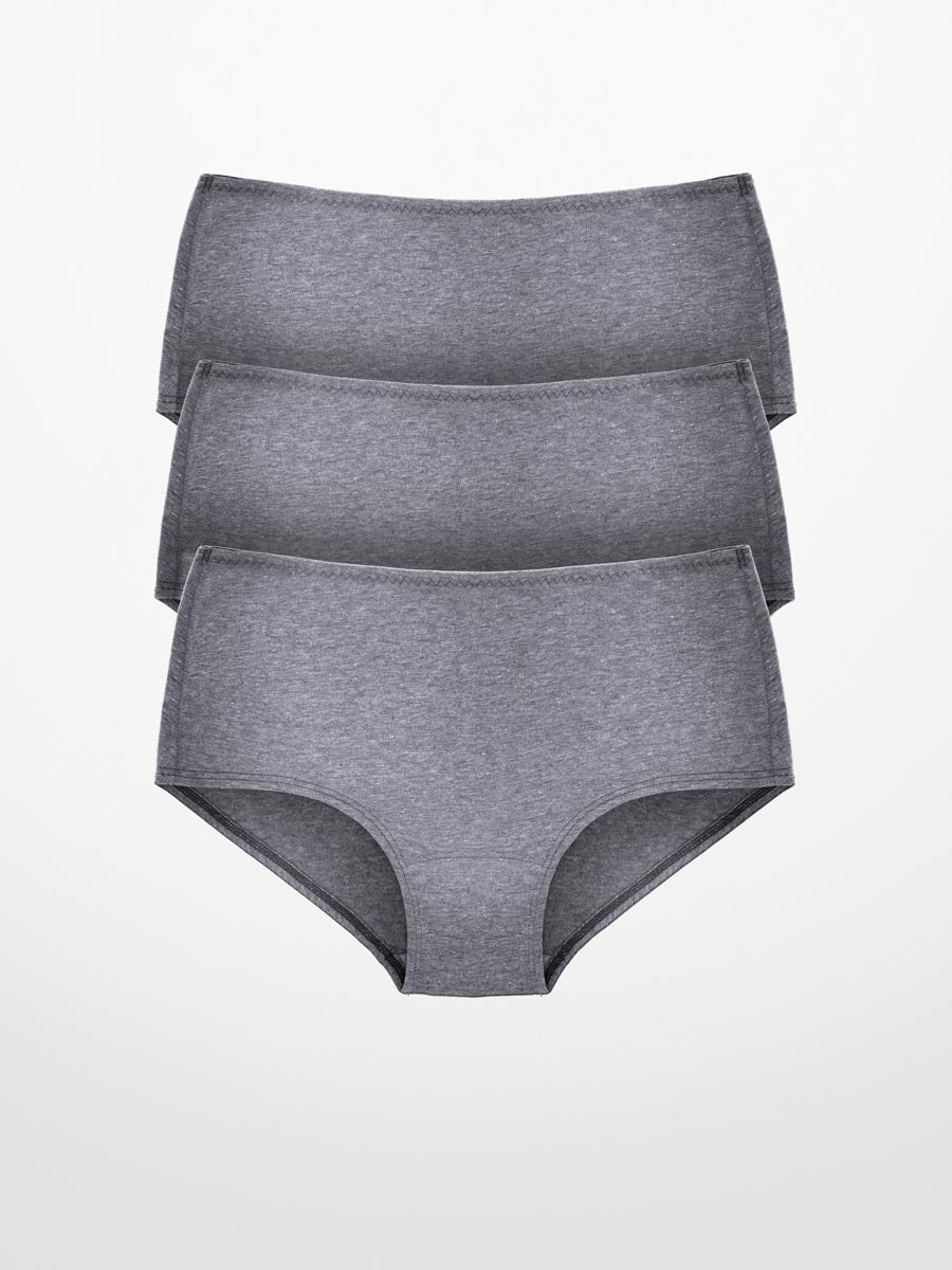 3-Pack Comfort-Stretch Cotton Brief in Heather Gray