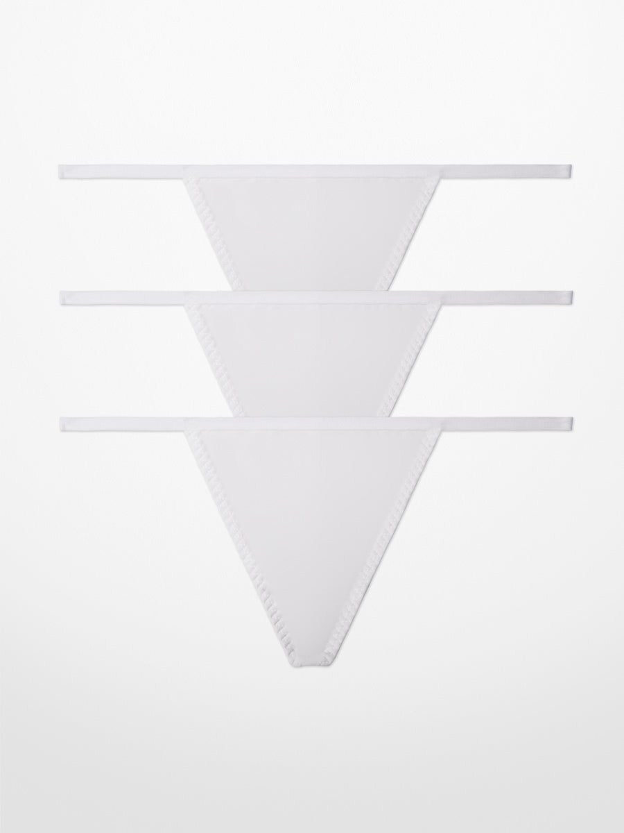 3-Pack SUZE® V-String Panty in White