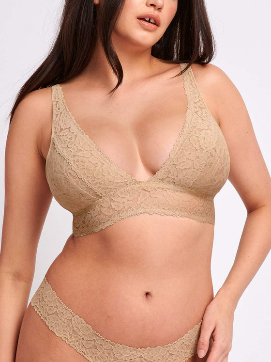 Luxe-Stretch Full-Bust Plunge Bra in Beige
