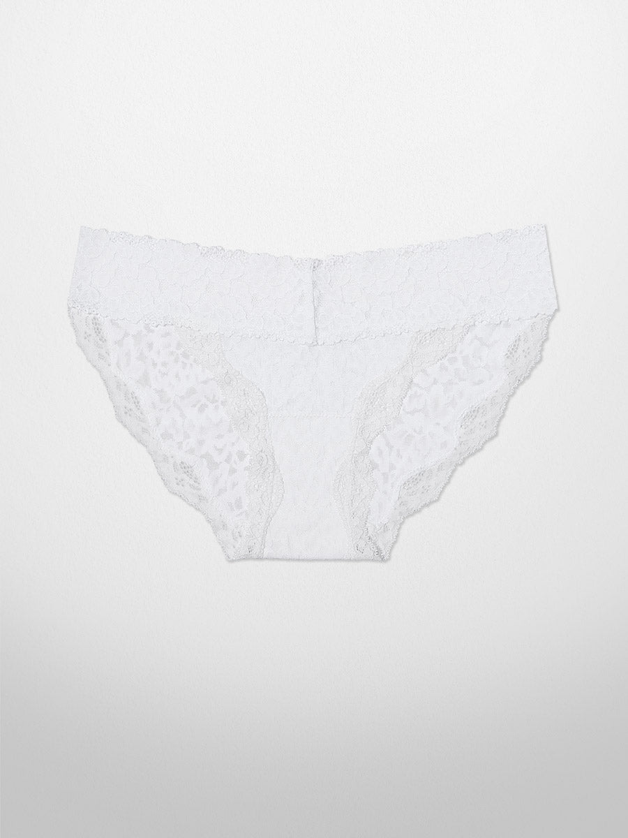 Luxe-Stretch Lace Bikini - in White - LoveSuze