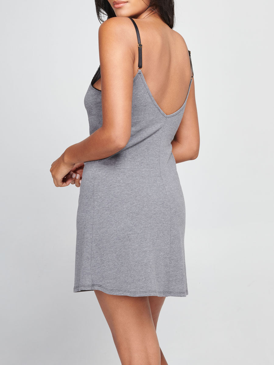 Comfort-Stretch Cotton Slip in Heather Gray