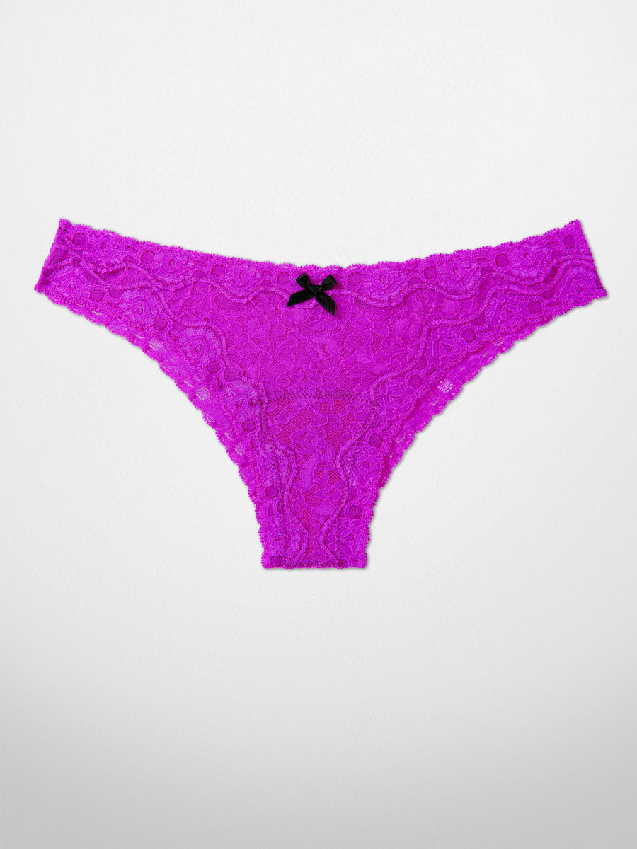 Downtown Lace Cheeky Bikini - Purple - LoveSuze