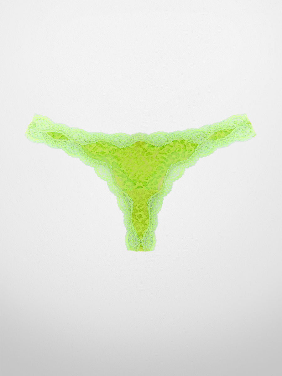 Ever-Stretch Lace Thong - Neon Lime - LoveSuze