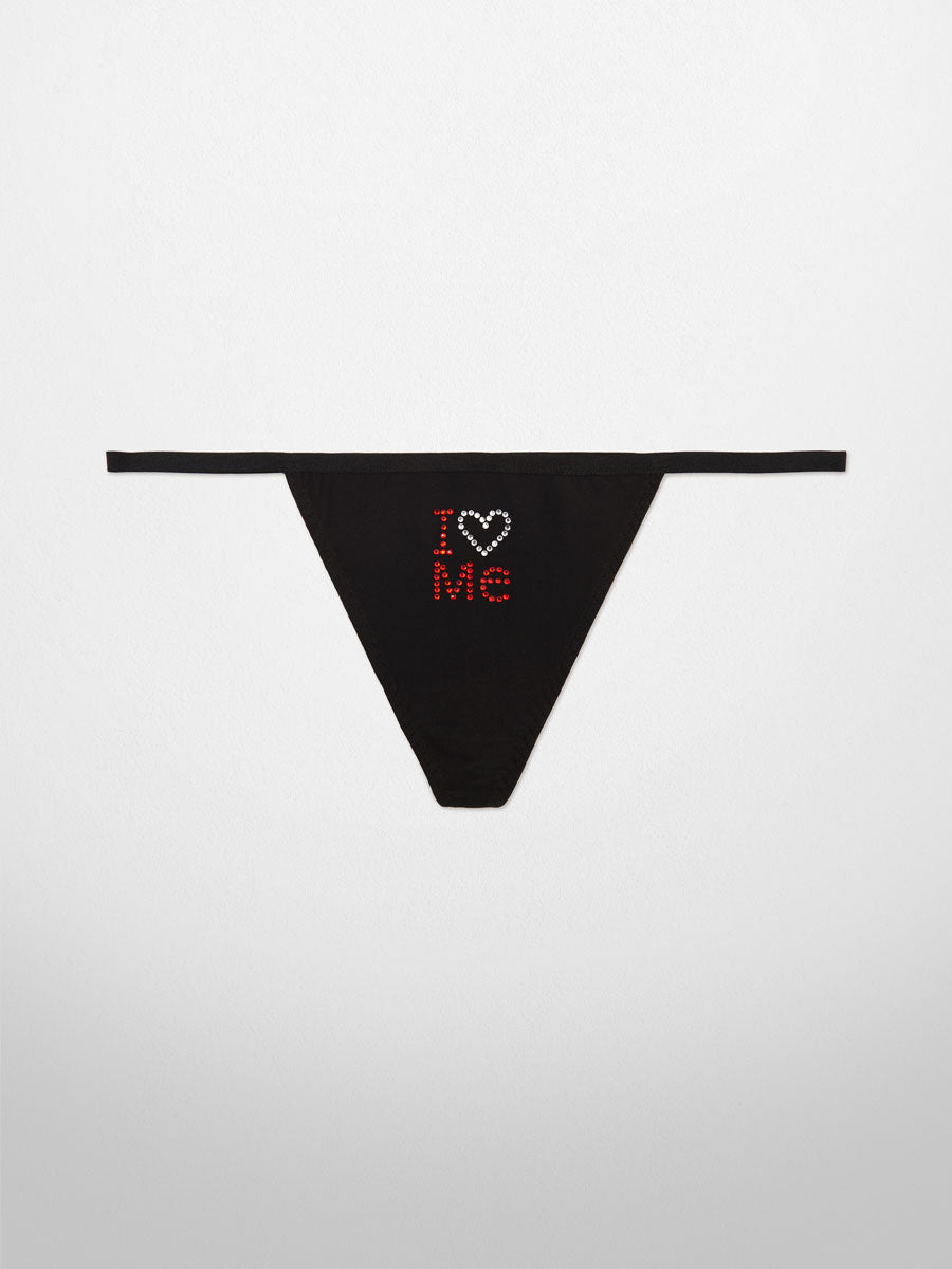 Love V-String Panty - Black - LoveSuze