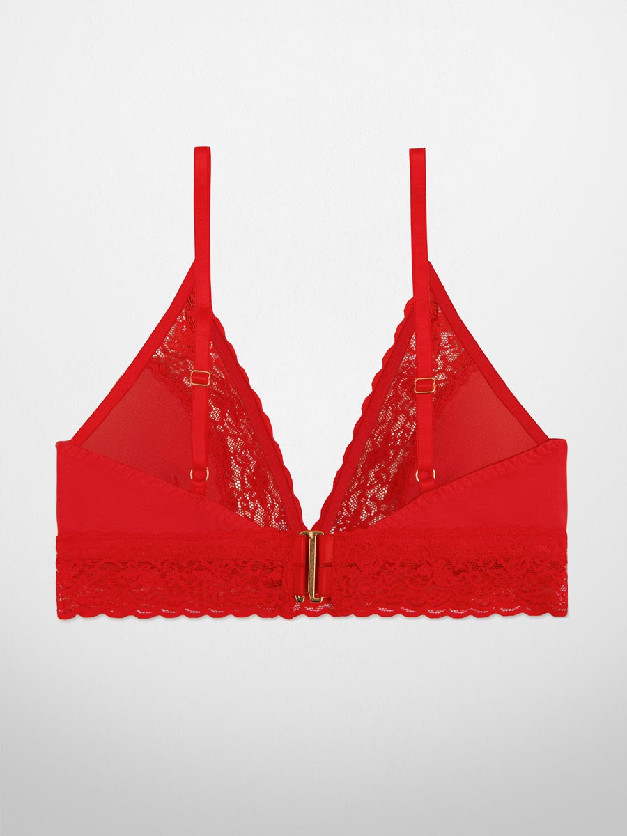 Dark red lace triangle bra top, Bras, Women'secret