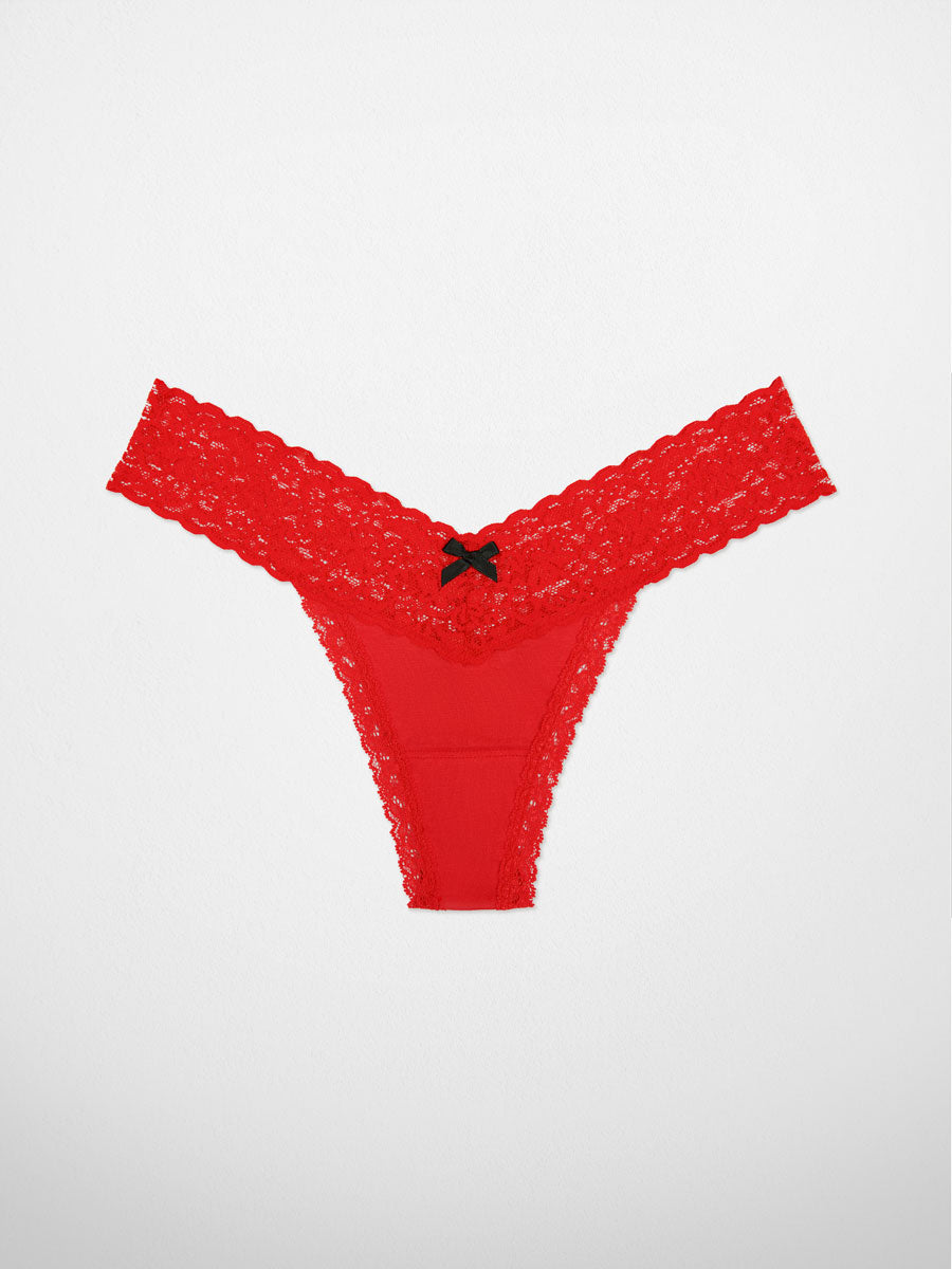 Nolita Cotton Thong Underwear - Red - LoveSuze