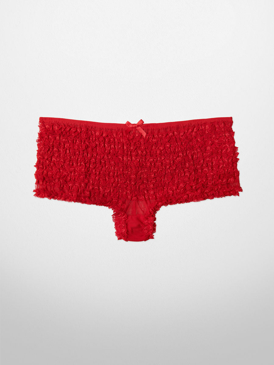 Ruffle Boyshort - Red - LoveSuze