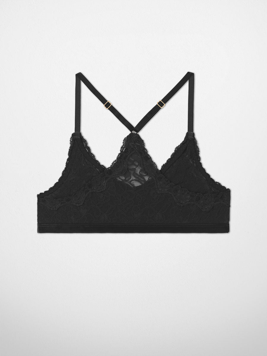 SoHo Lace Scoop Racerback Bra - Black - LoveSuze