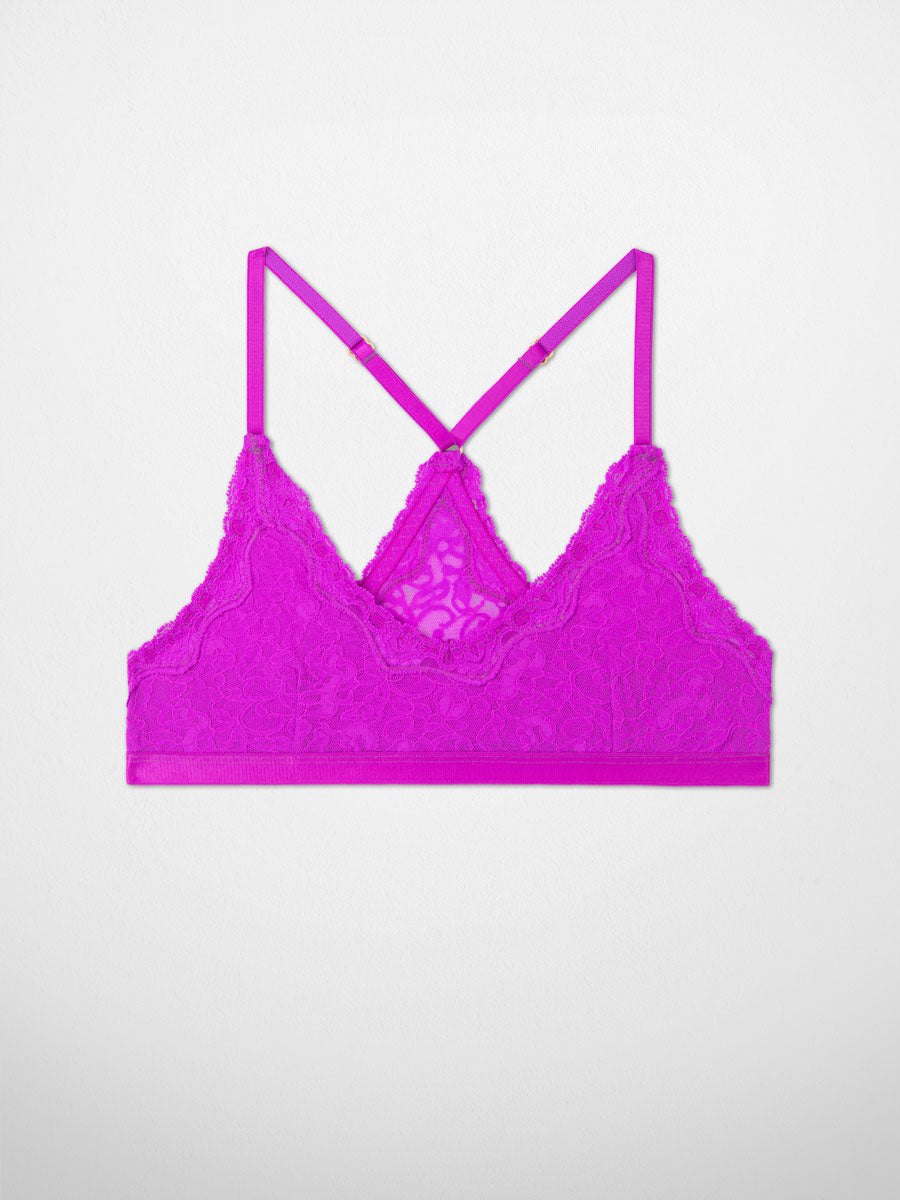 SoHo Lace Scoop Racerback Bralette - Purple - LoveSuze