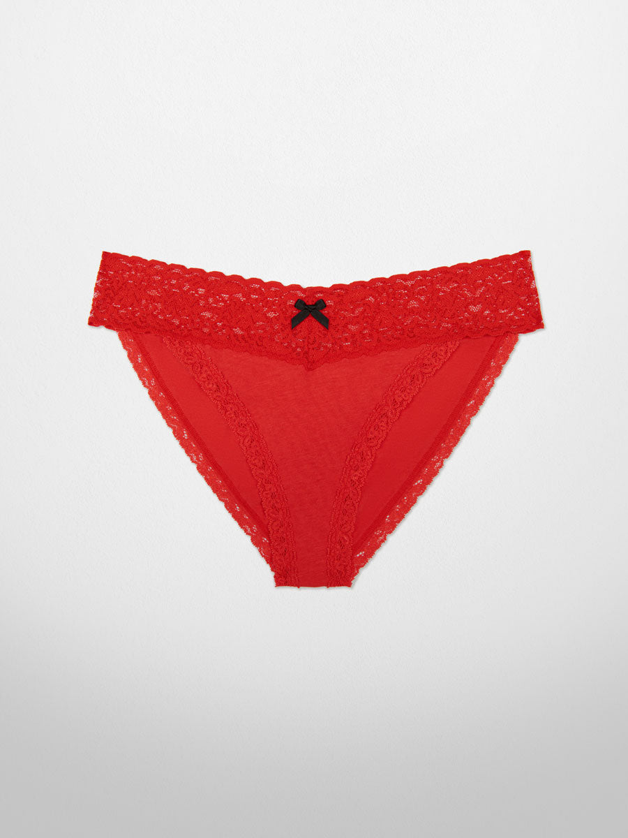 Uptown Cotton Bikini Underwear - Red - LoveSuze