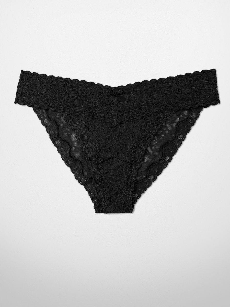Uptown Lace Bikini Underwear - Black - LoveSuze